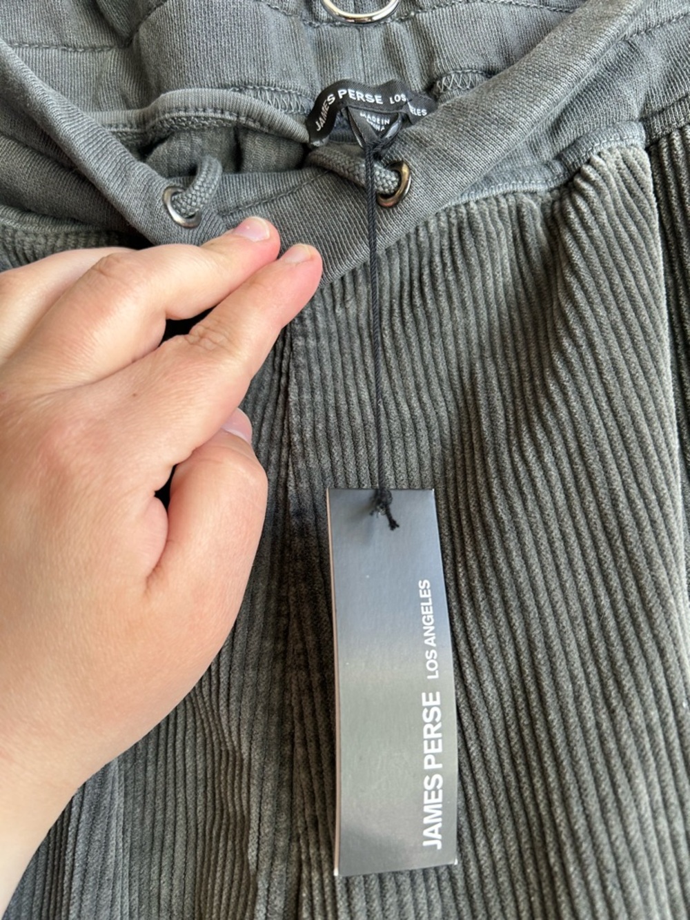 NWT James Perse Jumbo Cord Relaxed Fit Chino Sz 0 XS Olive Branch - Picture 4 of 7